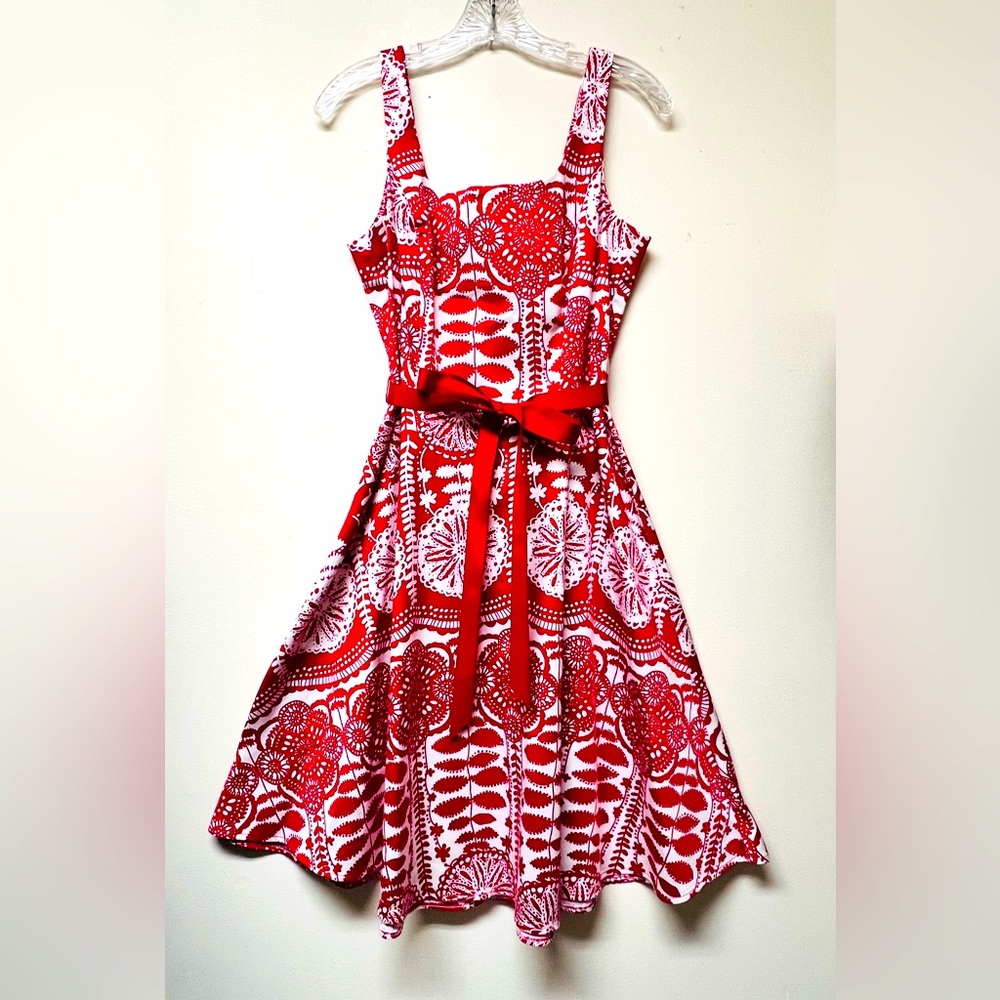 Vibrant Red and White Women’s Dress Size 10